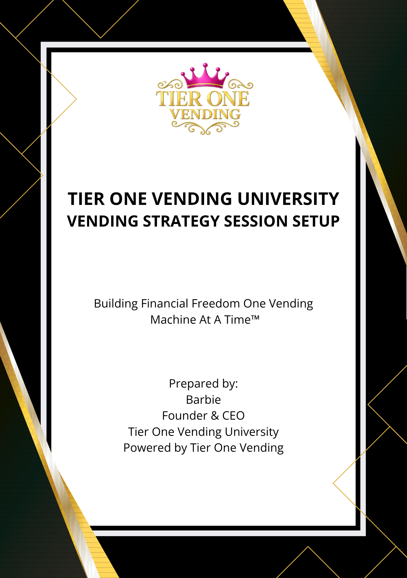 Vending Strategy Session Setup